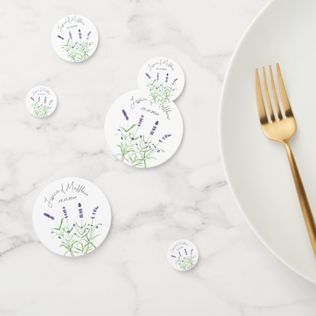 Confettis Fleurs de lavande violette mariages aquarelle flor (Groupe)