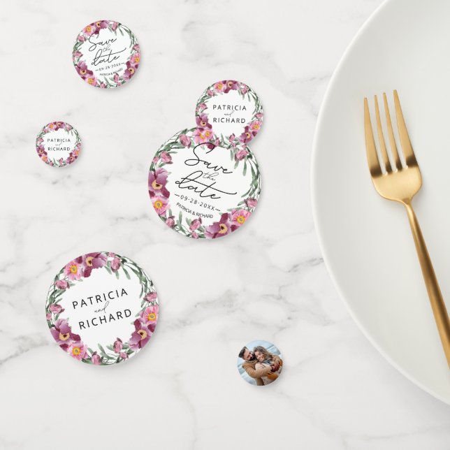 Confettis Fleurs sauvages d'aquarelle mariage Enregistrer la (Groupe)