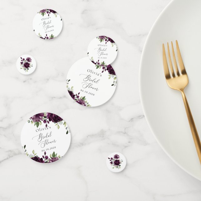 Confettis Fleurs violettes, Fleurs de prunes, Boho, Fête des (Groupe)