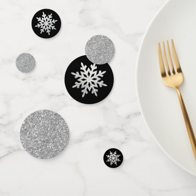 Confettis Flocon de neige Parties scintillant en argent (Groupe)