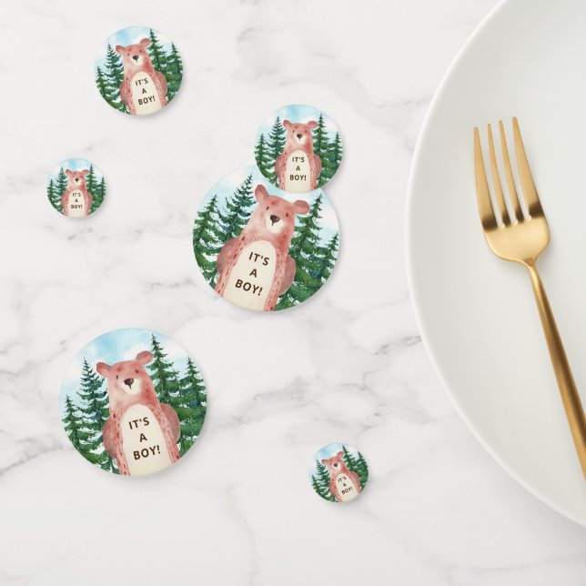 Confettis Forest Adventure Bear Boys Baby shower (Groupe)