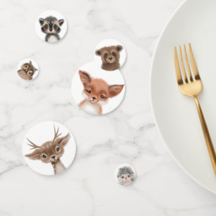 Confettis Forêt boisée mignonne Animaux sauvages Un annivers