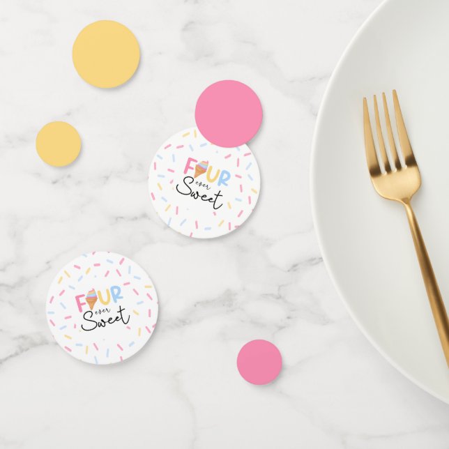 Confettis Four Ever Sweet Ice Cream 4e fête d'anniversaire (Groupe)