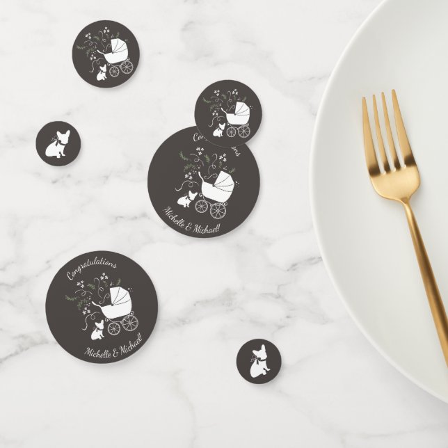 Confettis French Bulldog Theme Party - Baby shower neutre (Groupe)