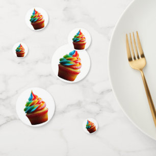 Confettis Gâteau cupcake arc-en-ciel étourdissant de Slipper