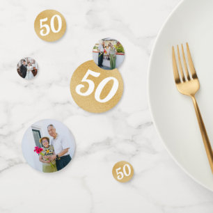 Confettis Gold 50e anniversaire Mariage Table de photos Conf