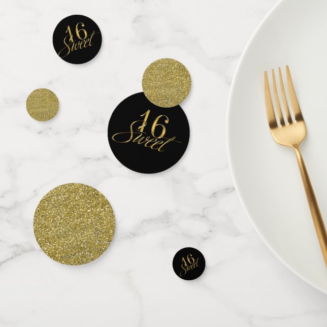 Confettis Gold & Black Parties scintillant Chic Trendy Sweet (Groupe)