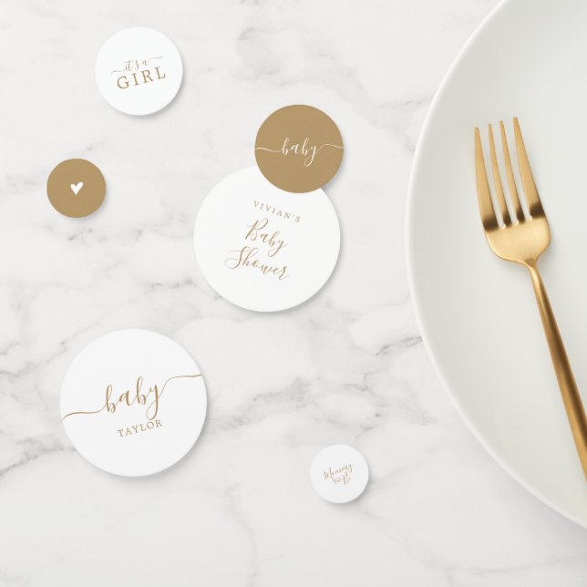 Confettis Gold minimaliste C'est une table de Baby shower fi (Groupe)