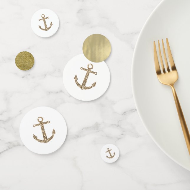 Confettis Gold Parties scintillant Ancre Nautical Beach Trop (Groupe)