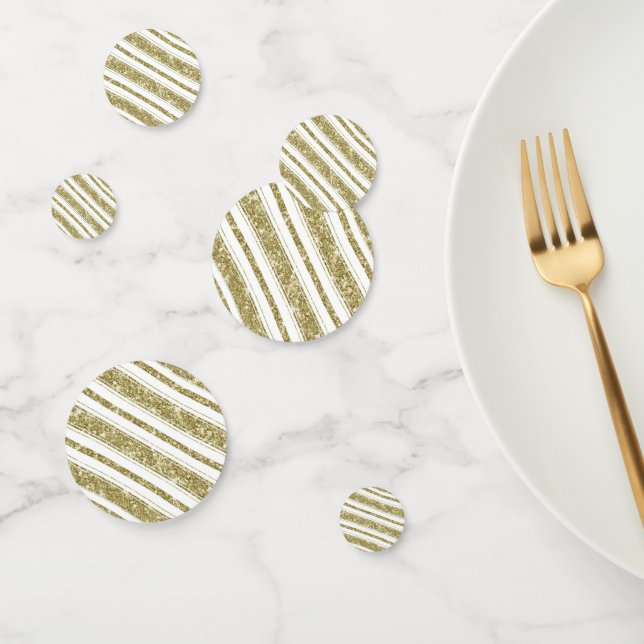 Confettis Gold White Parties scintillant Stripes Chic fête d (Groupe)