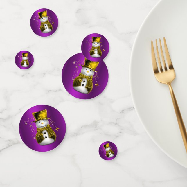 Confettis Golden Snowman Purple Christmas (Groupe)