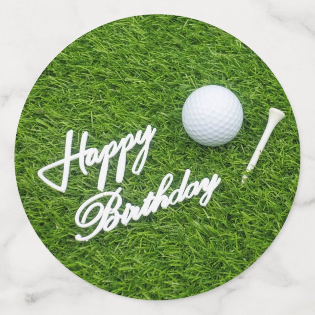 Confettis Golf heureux anniversaire avec balle et tee sur ve (Grand recto)
