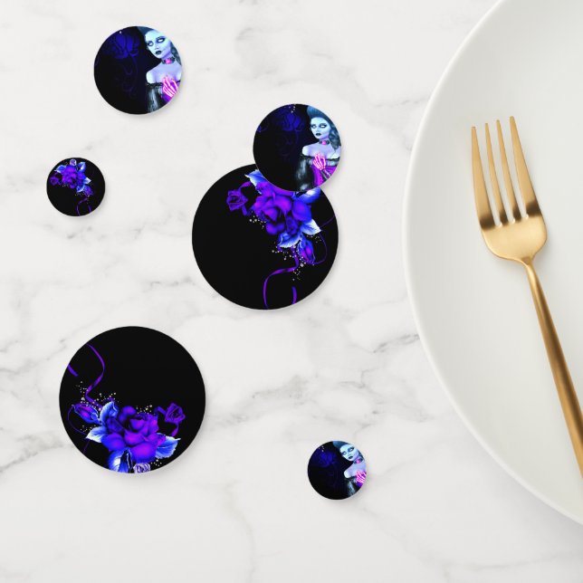 Confettis Gothique Lumineuse Squelette Crâne Fille Halloween (Groupe)