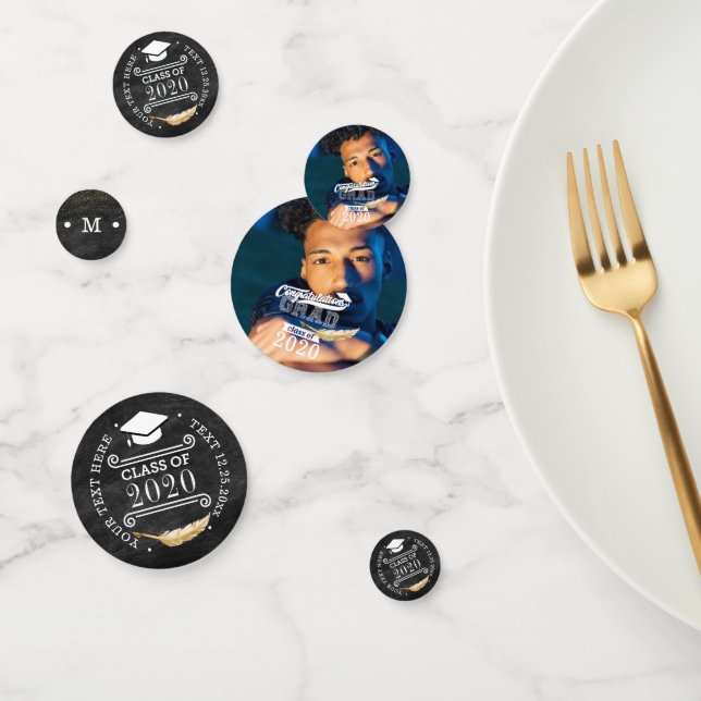 Confettis Graduation Party Retro Chalkboard Personnalisé (Groupe)