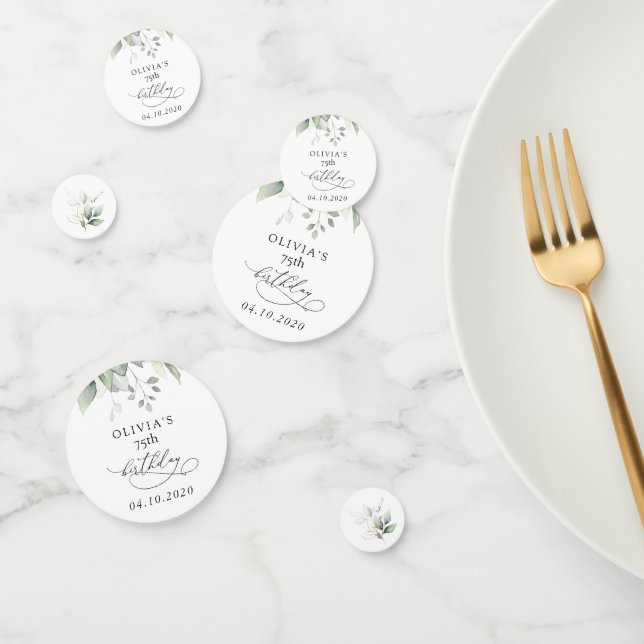 Confettis Greenery, Eucalyptus Leaves, Boho, Birthday (Groupe)