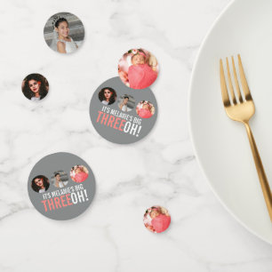 Confettis Gris et rose 30e THREEOH! photo graphique d'annive