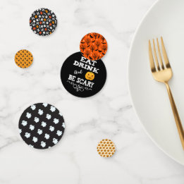 Confettis Halloween fête manger Boire et être effrayant visa