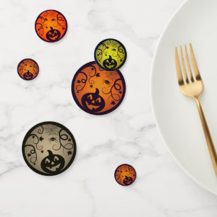 Confettis Halloween Jack-o'-lantern citrouille visage et ara