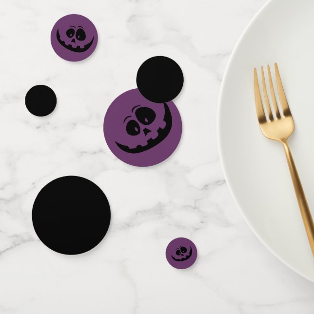 Confettis Halloween violet face citrouille (Groupe)