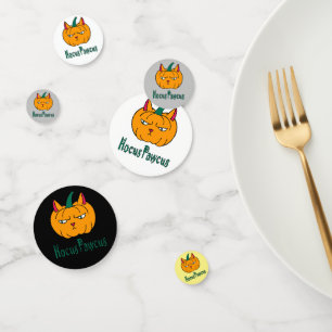 Confettis Hocus pawcus Halloween citrouille ginger cat magie