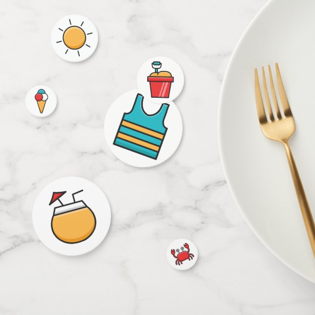 Confettis Icône de plage estivale ID532 (Groupe)