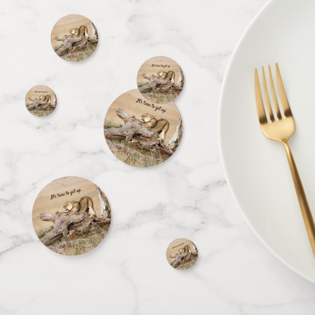 Confettis Il est temps de lever la photo Lion avec le texte (Groupe)