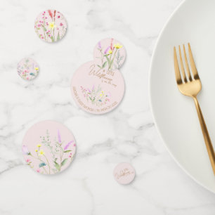 Confettis Invitation de Baby shower de fille Fleur sauvage f