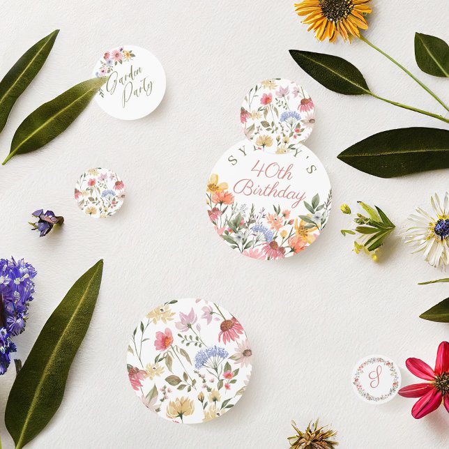 Confettis Jardin Fleur sauvage aquarelle Floral Anniversaire (Créateur téléchargé)