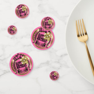 Confettis Joli rose et or heureux Anniversaire Star
