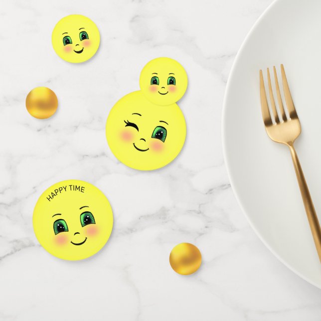 Confettis Joli visage soleil Emojis (Groupe)
