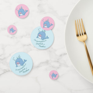 Confettis Jolie baleine Baby shower Kawaii fille rose