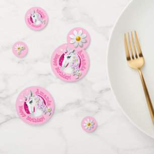 Confettis Jolie licorne rose Anniversaire