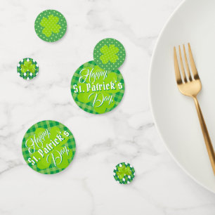 Confettis Joyeuse Saint-Patrick Vert Tartan Trèfle Chanceux