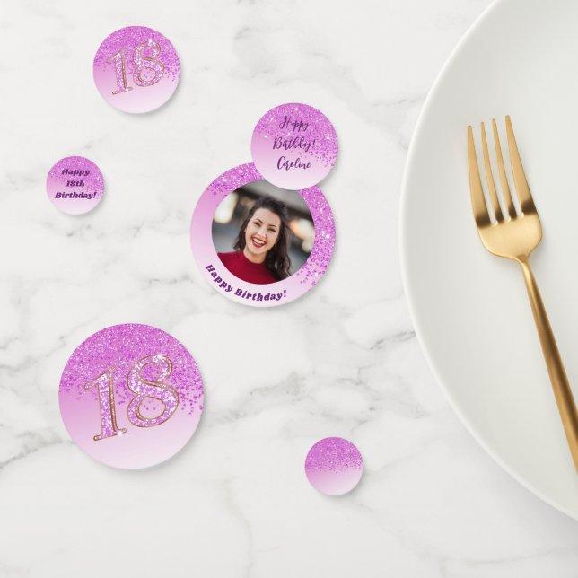 Confettis Joyeux 18e anniversaire Chic Falling Parties scint (Groupe)