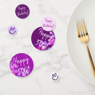 Confettis Joyeux Anniversaire "50 et fabuleux" Typographie P