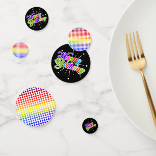 Confettis Joyeux anniversaire coloré Arc-en-ciel À petits po