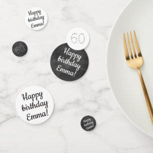 Confettis Joyeux Anniversaire Personnalisé Chalkboard Gris