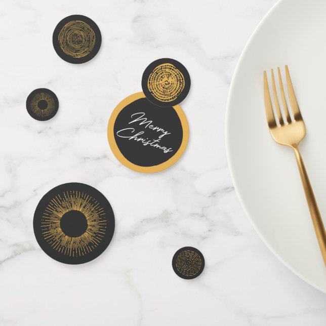 Confettis Joyeux Noël Retro Gold Burst Sparkler Holiday (Groupe)