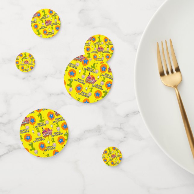 Confettis Joyeux premier anniversaire Confetti, #1 Anniversa (Groupe)