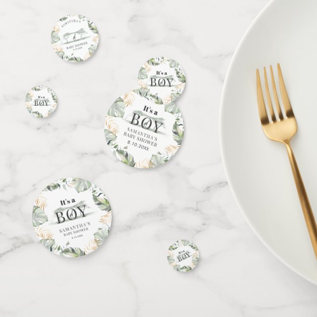 Confettis Jungle Safari Baby shower botanique Boy (Groupe)