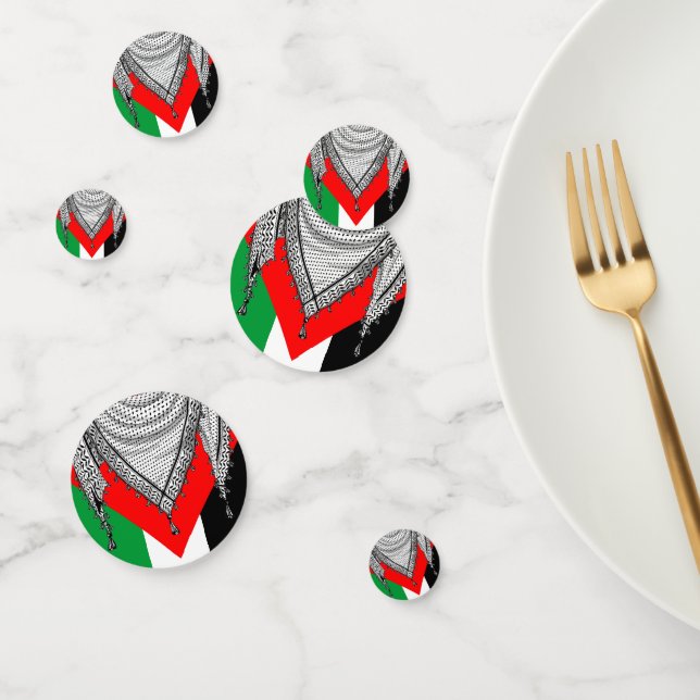 Confettis Keffiyeh Écharpe palestinienne tissu traditionnel (Groupe)