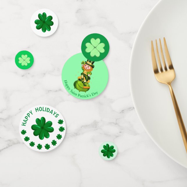 Confettis La Saint-Patrick Shamrocks & Lutins Mignons (Groupe)