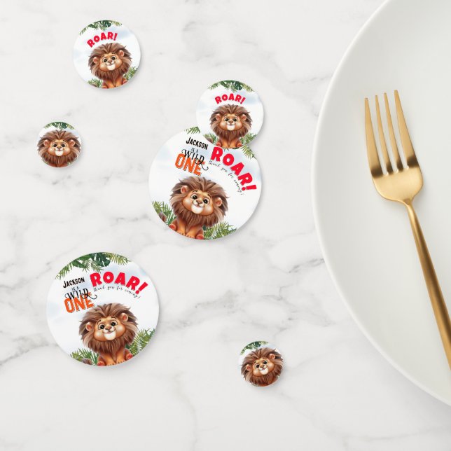 Confettis Lion Safari Wild ONE anniversaire de enfant Party (Groupe)
