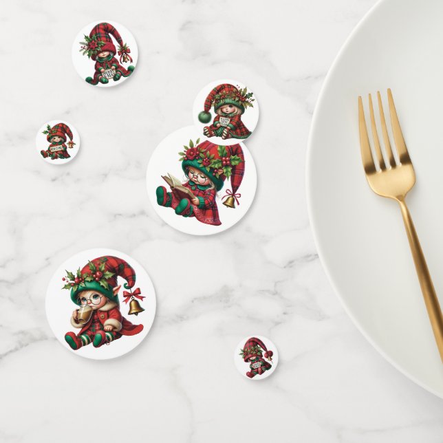 CONFETTIS LITTLE GIRL IN RED AND GREEN HOLIDAY PLAID (Groupe)