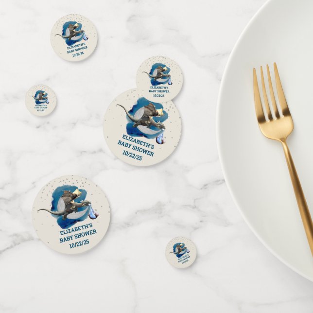 Confettis Little Knight Dragon Silver Star Baby shower (Groupe)