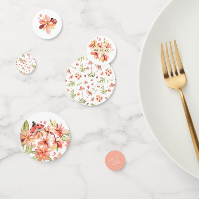 Confettis Little Ladybug | Baby shower floral de printemps (Groupe)