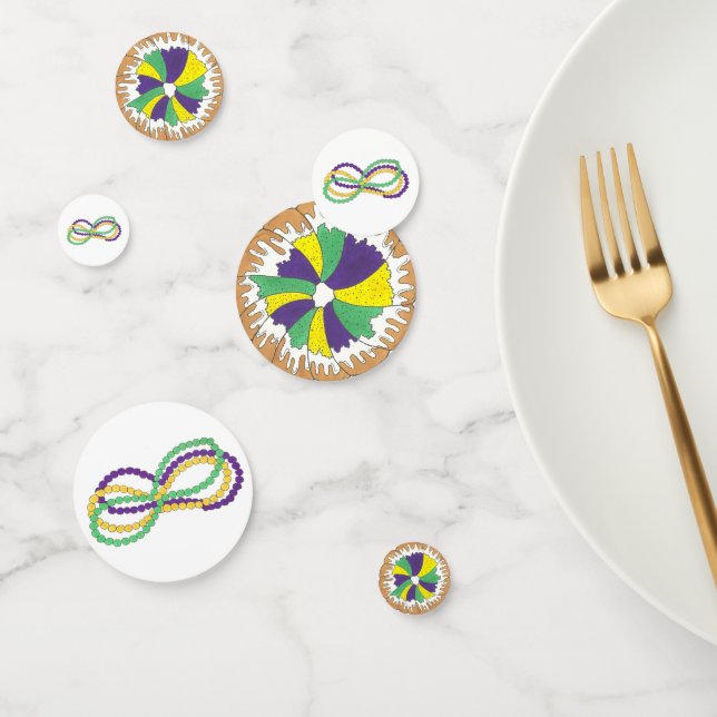 Confettis Mardi Gras Perles King Cake New Orleans Carnaval (Groupe)