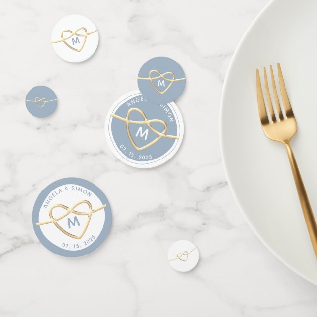 Confettis Mariage Bleu Poussiéreux (Groupe)