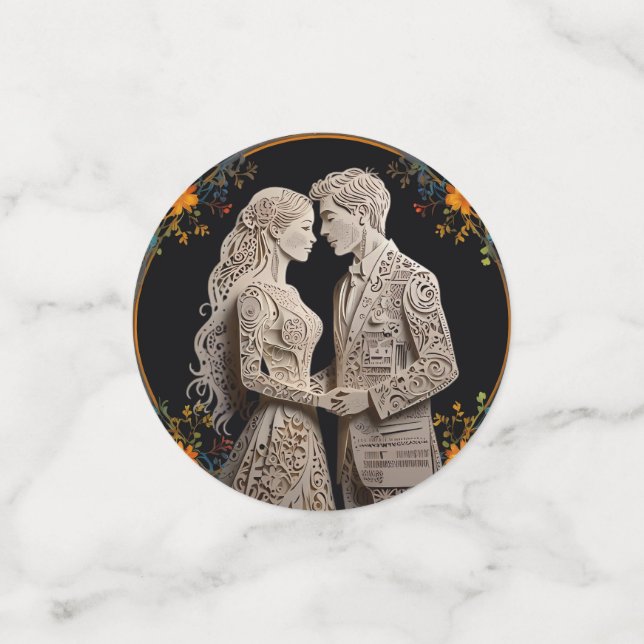 Confettis Mariage de mariée et de chambre personnalisée (Petit recto)