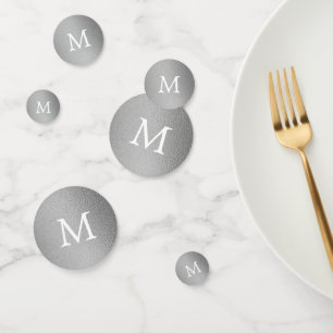 Confettis Mariage de monogramme de l'effet d'huile d'argent